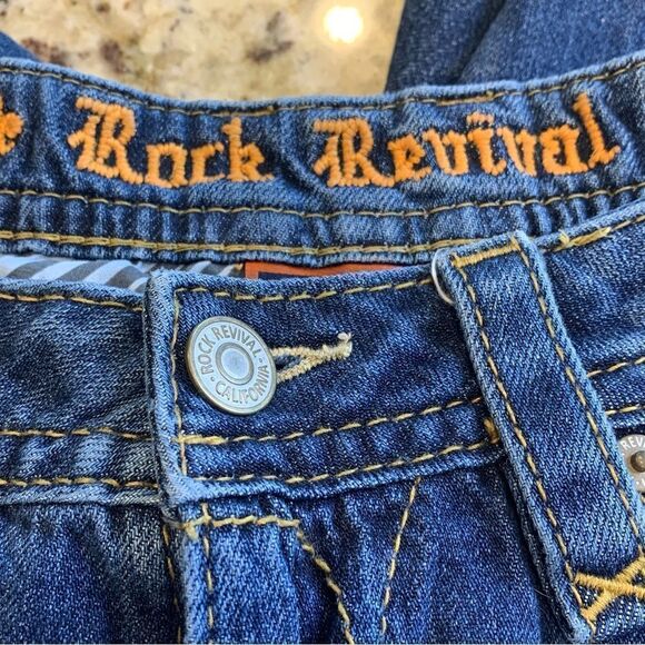 Rock Revival Anabela Boyfriend Cropped Distressed mid rise Womens size 32 - Picture 8 of 14